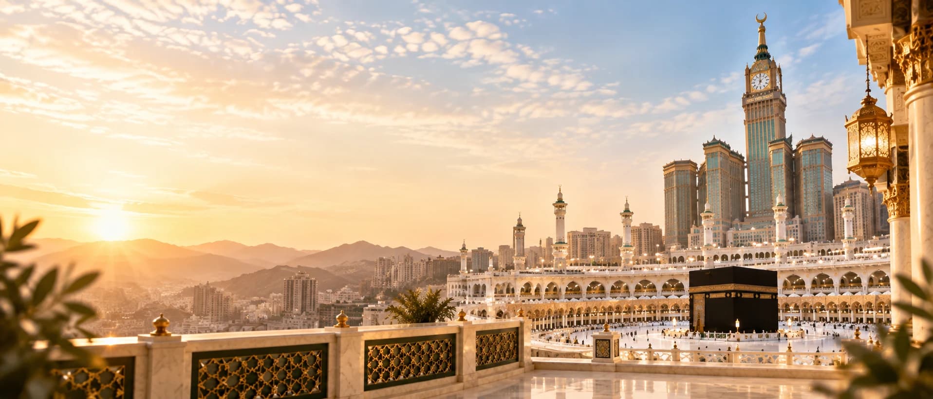 Jamaah bersiap melanjutkan perjalanan Umrah dari bandara saat senja