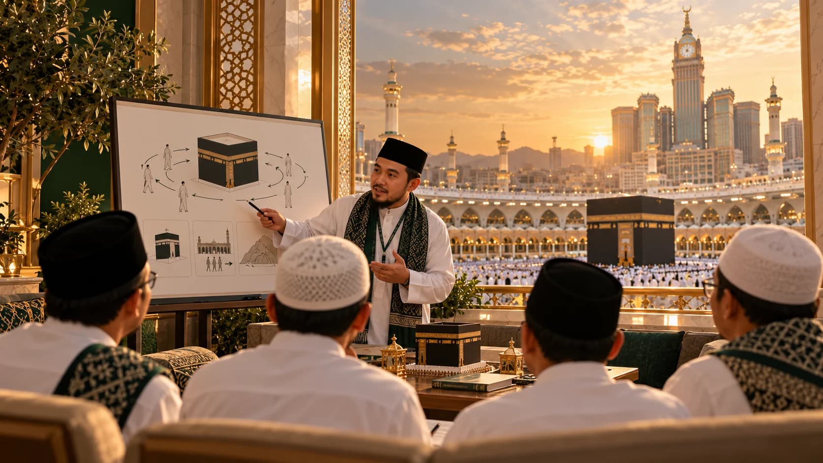 Pembimbing memberi arahan kepada calon jamaah Umrah